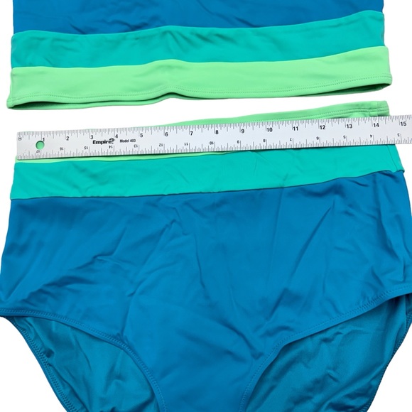 KIAVA Turquoise and Lime Women Swim One Piece - Picture 8 of 16